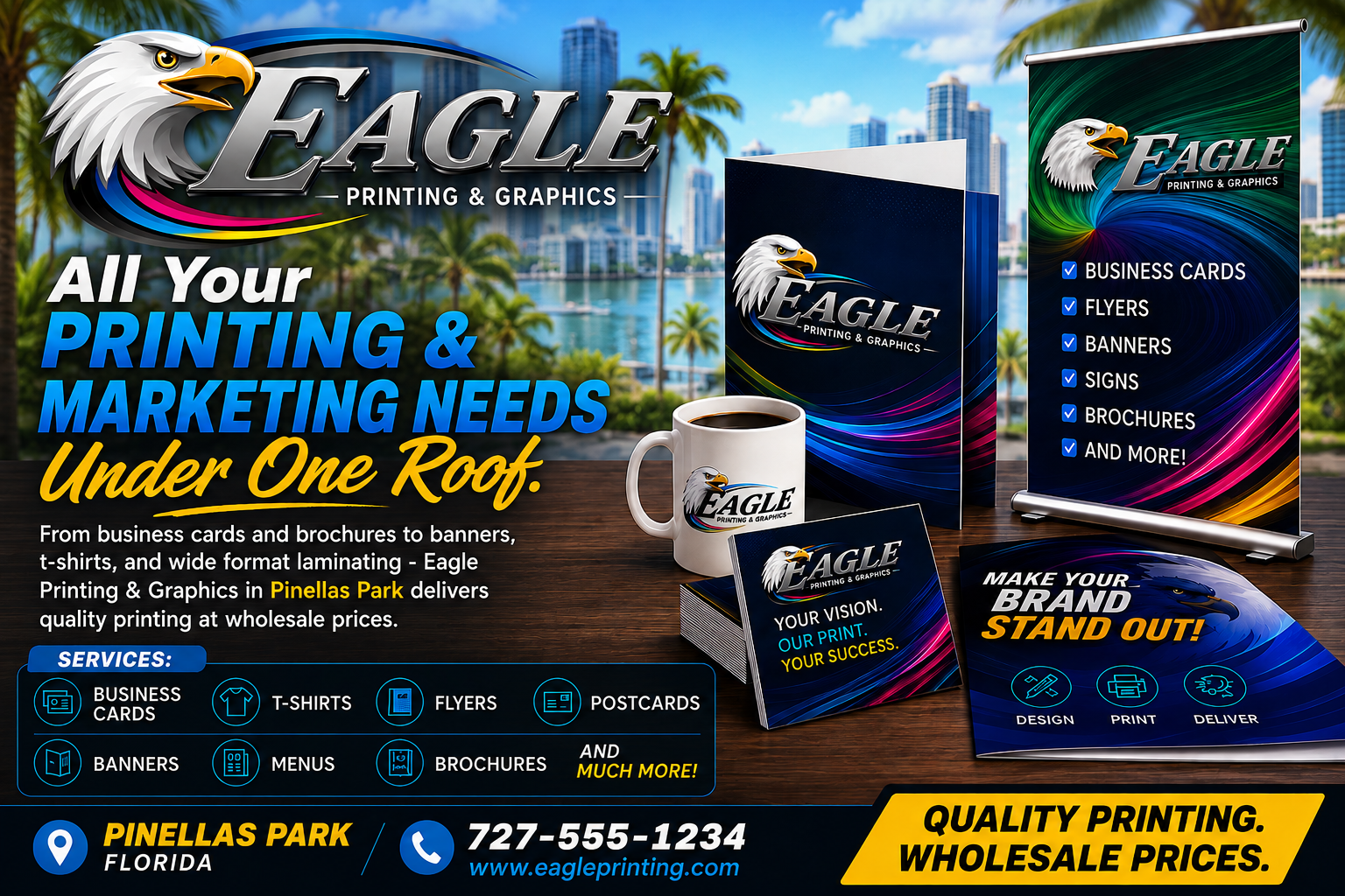 Eagle Printing & Graphics Complete Service List. All your printing and marketing needs under one roof. Call 727-643-0265.